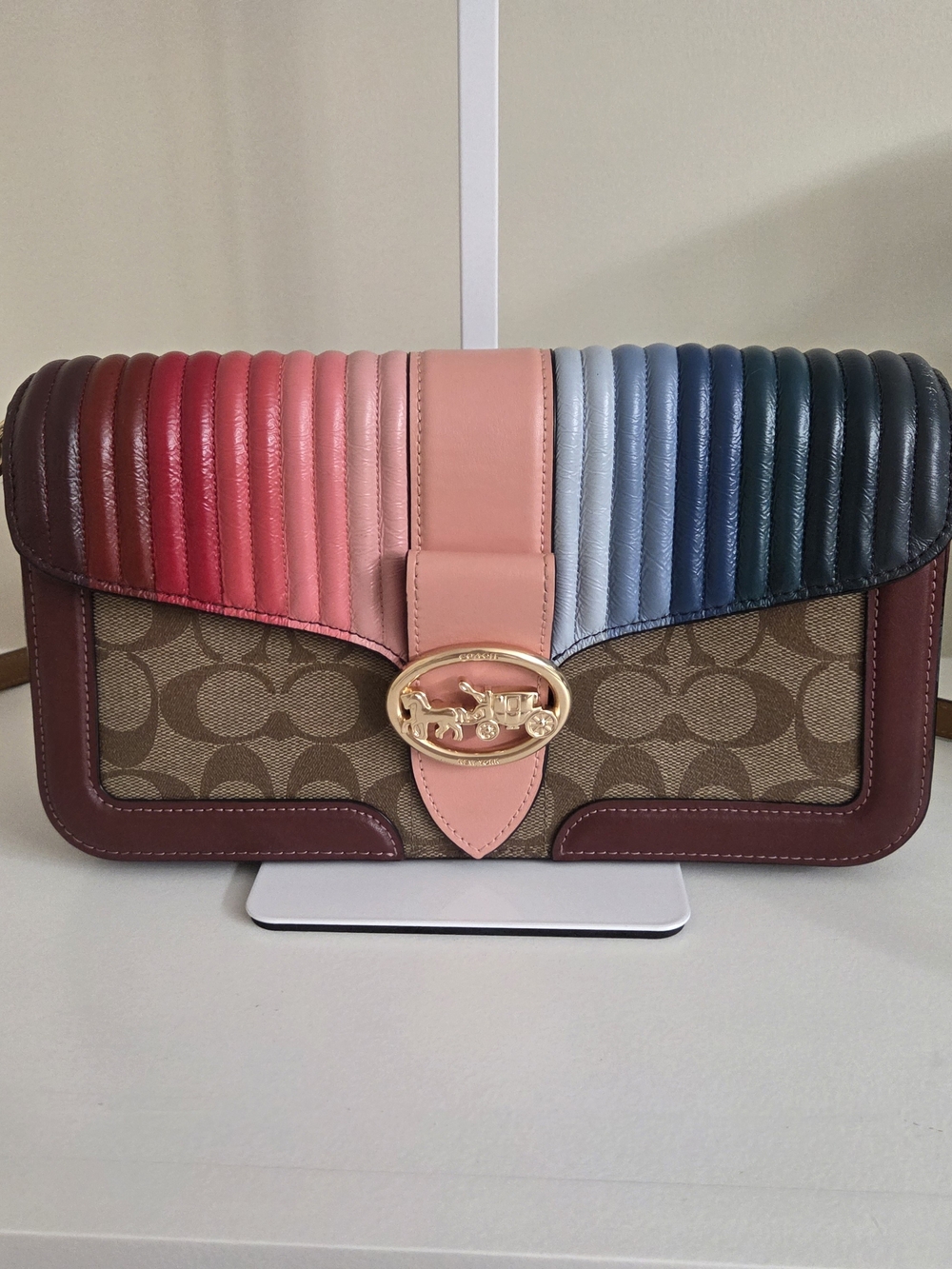 Coach Georgie With Rainbow Quilting Crossbody